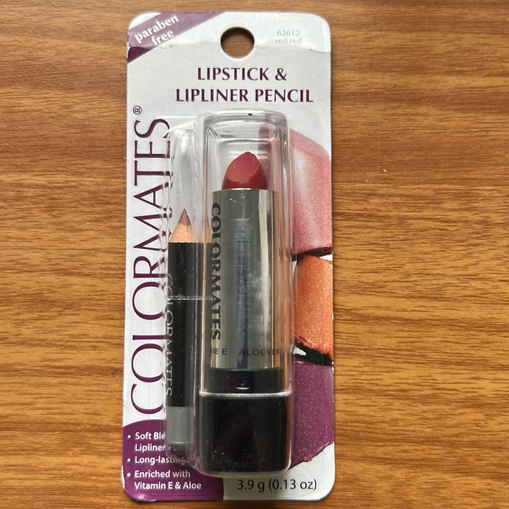 Colormates lipstick & lipliner pencil in red red 62612, New in sealed packaging